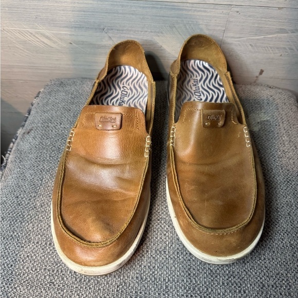 Olukai Men's Brown Leather Loafers - Picture 3 of 7